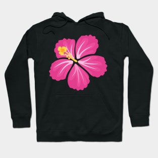 Pink Hand Drawn Hibiscus Flower Hoodie